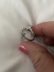 Cross Earrings White Gold Or Silver - Picture 1 of 3