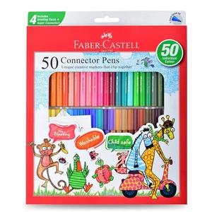 Juego de 50 bolígrafos conector punta de fieltro Faber-Castell - marcadores de artista y artesanía - Imagen 1 de 3