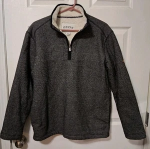 Pullover Orvis Para Hombres 1/4 Cremallera Polar Forrado Sherpa Suéter Chaqueta Bolsillos Mediano - Imagen 1 de 7