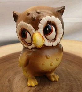 Kitschy Owl Figurine Big Eyes Ceramic 4" MCM 1970's "READ" - Picture 1 of 10