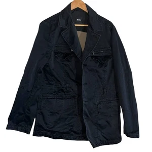 Hugo Boss Black Overcoat Short Jacket Multi-Inner/Outer Pocket Size Large - Picture 1 of 9