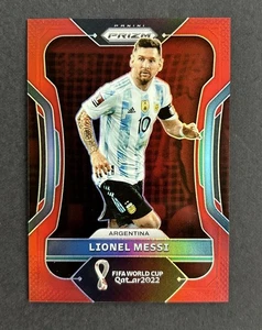 2022 Panini Prizm FIFA World Cup Lionel Messi True Red Prizm #11/399 Argentina - Picture 1 of 2