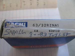 Toyota L52 5 velocidades transmisión nuevo stock antiguo pequeño rodamiento P/N 63/32RZNA1 1980 a 1983 - Imagen 1 de 4