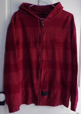 Sudadera con Capucha Oakley Cremallera Rojo Oscuro Rayas Para Hombre Talla M Mezcla de Algodón Foto 1 de 4