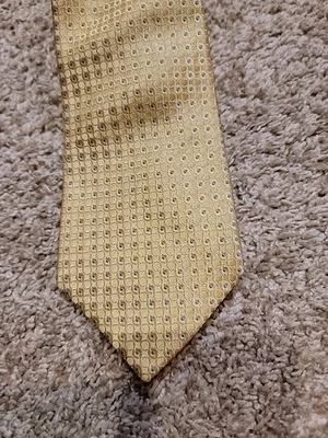 Corbata Tasso Elba 100 % seda estampado geométrico dorado  Foto 1 de 3