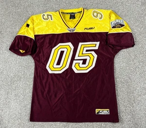 VTG FUBU 05 Jersey Mens Large Maroon Red Yellow Football Hip Hop Streetwear Y2K - Picture 1 of 12