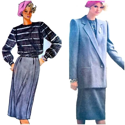 1980s Designer Vogue Christian Dior Longline Asymmetric Coat Sewing Pattern 1600 - Image 1 of 4