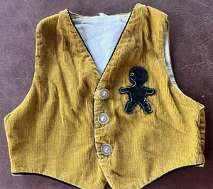 Corduroy Baby Vest Gingerbread Man Buttons Brown 6-9 Month Old - Picture 1 of 17