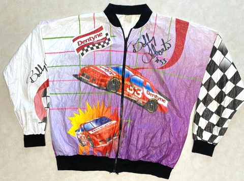 Vintage Bobby Labonte #33 Tyvek Dentyne Nascar Racing Windbreaker Jacket XL USA Cover