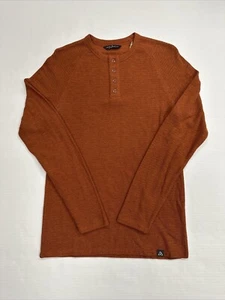 Alpine Design Men's Mountain Long Sleeve Henley Shirt Burnt Orange Small A-83 - Picture 1 of 1