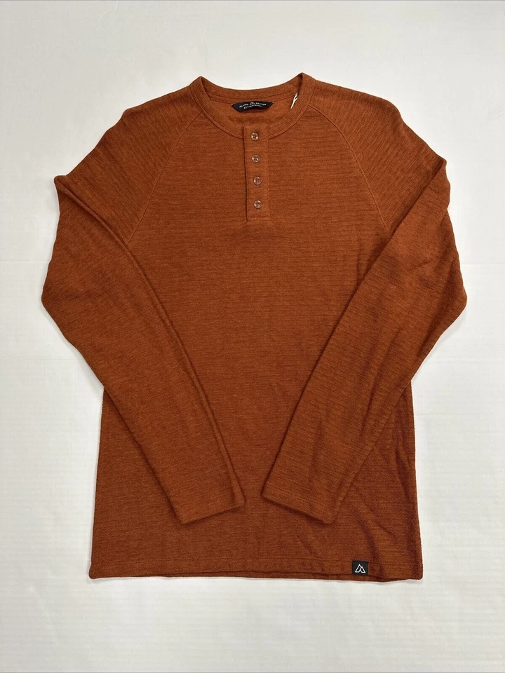 Alpine Design Men's Mountain Long Sleeve Henley Shirt Burnt Orange Small A-83 - Image 1 of 1