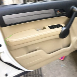 2X For Honda CRV 2007-2011 Front Door Handle Panel Armrest  Beige Leather Cover - Picture 1 of 5
