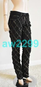 CHANEL NWT QUILTED 12A 2012 CC LOGO PANTS NEW 38 BLACK & GOLD - Picture 1 of 12