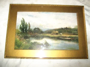 A Vintage Original Circa 1920's Gold Framed Scenery Picture Print Unknown Artist - Bild 1 von 5
