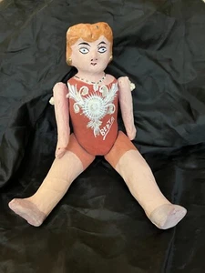 Berta Paper Mache Doll Mexico Jointed Articulated Doll Folk Art Hand Made 13" - Picture 1 of 9