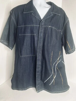 Vintage Sean john Denim Shirt Men's Size XL Dark Blue Button Down Jean - Image 1 of 4