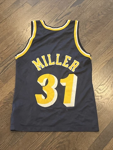 Vintage Reggie Miller Indiana Pacers jersey mens size 40 blue Champion Cover