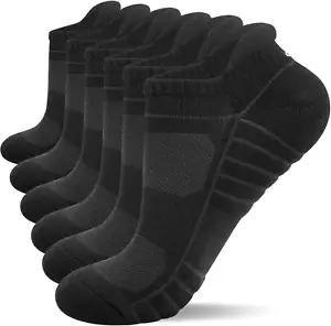 Athletic Running Ankle Socks, Low Cut Cushioned Anti-Blister Tab Sports Socks Me - Picture 1 of 12