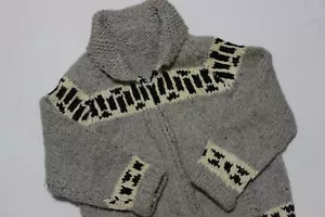 Vintage Cowichan Heavy Wool Knit Full Zip Women's Medium 1980s-90s Handknit - Picture 1 of 9