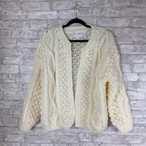Cardigan Chicwish lavorato a mano S/M Bauble maglia grossa misto lana avorio - Foto 1 di 10
