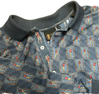 VTG Bobby Jones Men's 2XL Golf Print Polo Shirt 80s Retro Short Sleeve