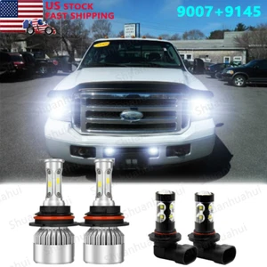 9007+9145 Combo LED Headlight Fog Lights For Ford F-250 F-350 Super Duty 2001-04 - Picture 1 of 12