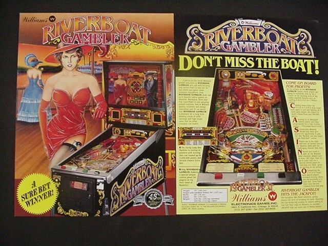 Riverboat Gambler Pinball Machine Williams Flyer - Image 1 of 1