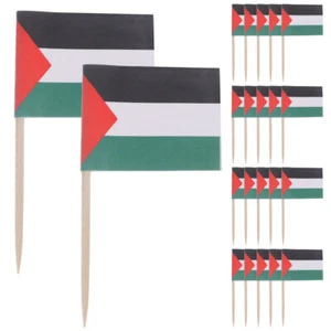 100pcs Palestine Flags Toothpicks Cupcake Toppers Cocktail Sticks Cupcake Decors - Picture 1 of 12