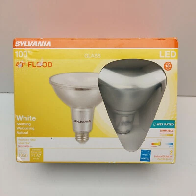 2 SYLVANIA Verre LED Light Bulb Blanc 100W 40° FAISCEAU LARGE - Image 1 of 3