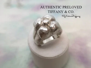Excellent Authentic Tiffany & Co Paloma Picasso Hammered Flower Silver Ring 6 - Picture 1 of 9