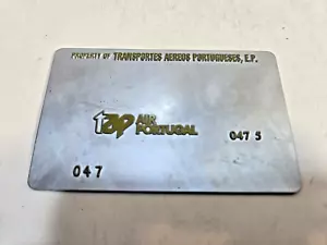 Vintage TAP Air Portugal Airline Metal Ticket Validation Plate, Collectible # 11 - Picture 1 of 6