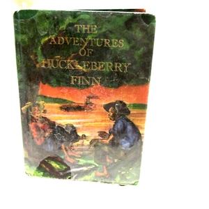 1984 Adventures Of Huckleberry Finn Mark Twain HC Book Jr Illus Library - Foto 1 di 5