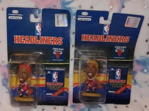 2 NEW! CORINTHIAN HEADLINERS NBA 1996 DENNIS RODMAN RED JERSEY RED YELLOW HAIR - Picture 1 of 2