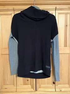Kensie Performance Gray & Black Thermal Pullover Cowl Neck Activewear Top Size S - Picture 1 of 13