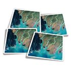 4x Square Stickers 10 cm - Sundarbans Bay Of Bengal Asia Travel  #24272