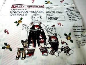 Vintage Nähpanel Daisy Kingdom Schneemann Kleinkind Overall Schnitt Nähen 6 12 24 Monate - Bild 1 von 6