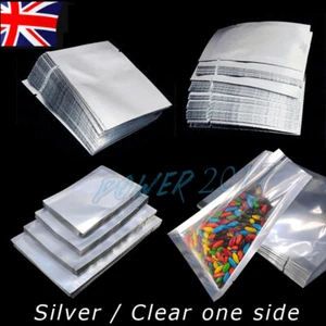 Heat Seal Mylar Foil Bags Sealer Pouches Storage Bag Aluminium Food Grade Silver - Picture 1 of 18