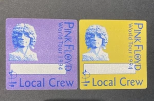 Pink Floyd backstage pass cloth stickers 2 from 1994 WORLD TOUR - OTTO ! - Picture 1 of 1