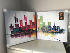 Cityscape Vivid Colors 2 Canvas Set Oil Painting Abstract Skyline