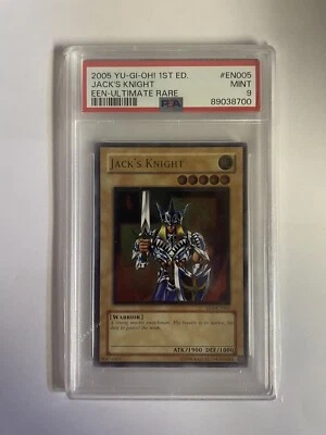 YUGIOH EEN-EN005 JACK'S KNIGHT ULTIMATE RARE HOLO FOIL PSA 9 MINT #57684379 - Image 1 of 2