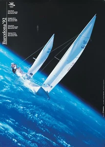 Póster Original Vintage Juegos Olímpicos de Barcelona 1992 Sailing Earth - Imagen 1 de 1