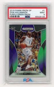 2019 Panini Prizm DP #1 ZION WILLIAMSON Purple Green Prizm RC /199 PSA 9 - Bild 1 von 2