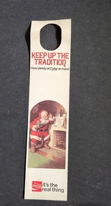 Vtg Jolly Santa Coca-Cola Hang Tag Holiday Decor Coke Promo Paper Ephemera USA - Picture 1 of 3