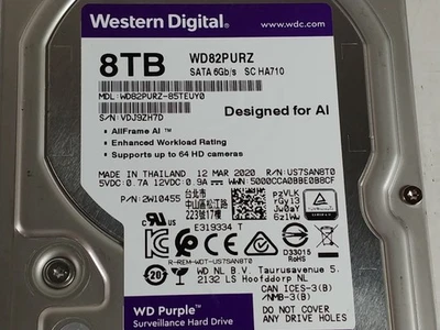 Unidad de vigilancia Western Digital púrpura SC HA710 WD82PURZ 8 TB SATA III 3,5 pulgadas Foto 1 de 4
