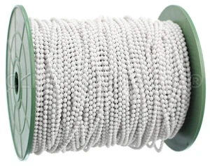 Ball Chain Spool - 30 Feet - White - 2.0mm Ball - Bulk Roll - Picture 1 of 1