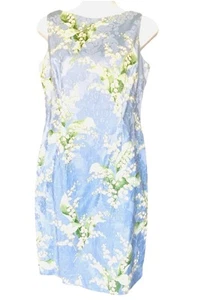 Maggy London Blue Lily of the Valley Sleeveless Sheath Dress 4P Wedding - Picture 1 of 14
