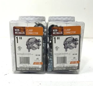LOT OF 2 Halex 1 in. Non-Metallic Clamp Connector (25-Pack) TOTAL OF 50 - Picture 1 of 2