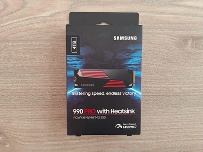 Samsung SSD 990 Pro 4TB Heatsink / PCIe 4.0 NVMe M.2 / MZ-V9P4T0CW / 🔥NEU&OVP🔥 - Bild 1 von 4