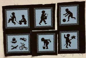 6-squares Silhouette Boys 100% Cotton - Picture 1 of 1