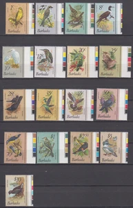 BARBADOS BIRDS 1979-81 FREGATA/HUMMING/COLOMBE/CARICHE/KINGFISHER/ETC SC495-511 MNH - Foto 1 di 1